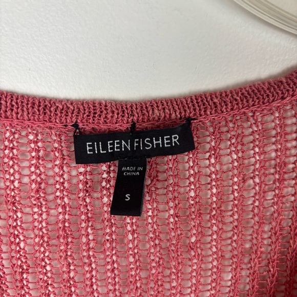 Eileen Fisher knit linen-blend sweater w/V-neck and asymmetrical hem-Woman’s S - Picture 5 of 12